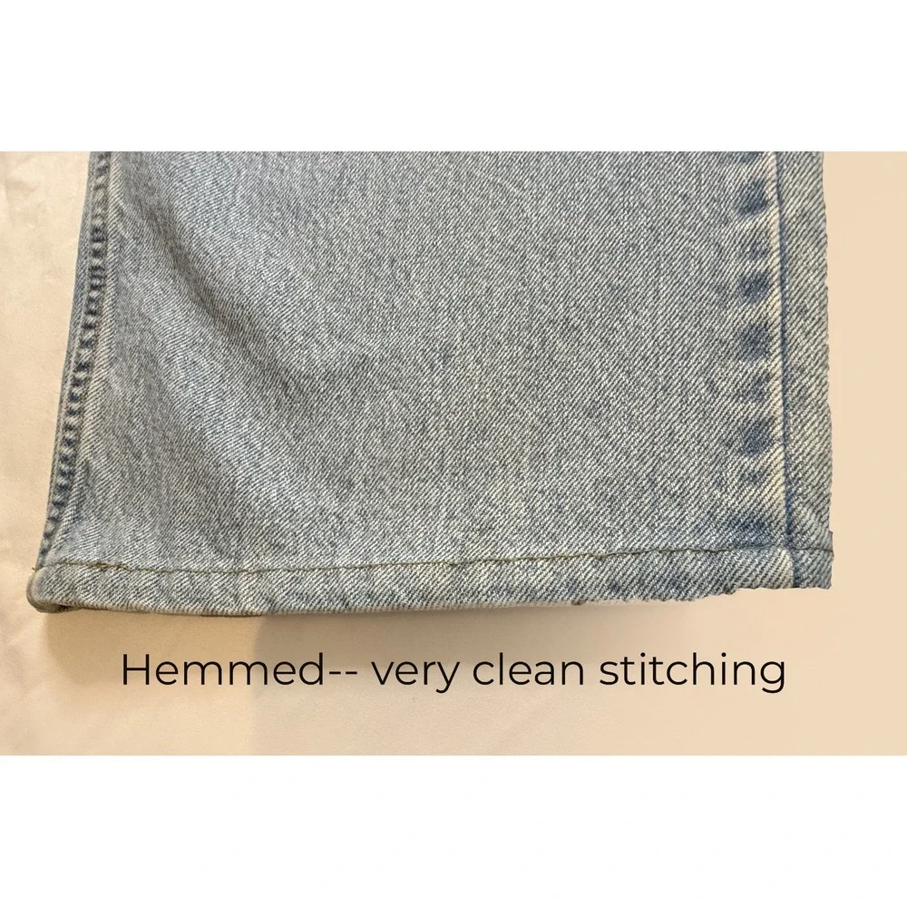 Vintage Levi's 505 Jeans W40 Hemmed Straight Leg Light Wash 90s‎ Classic Denim
